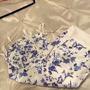 Ash Blue and White Floral Camisole